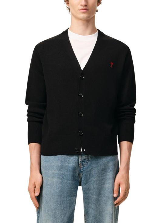 26FW 아미 ADC 울 V넥 가디건 HKC361001009 Black - AMI