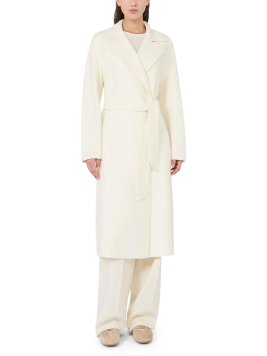 26FW 막스마라 버진 울 벨티드 롱 코트 2626016021600MSTCLES003 White - MAX MARA