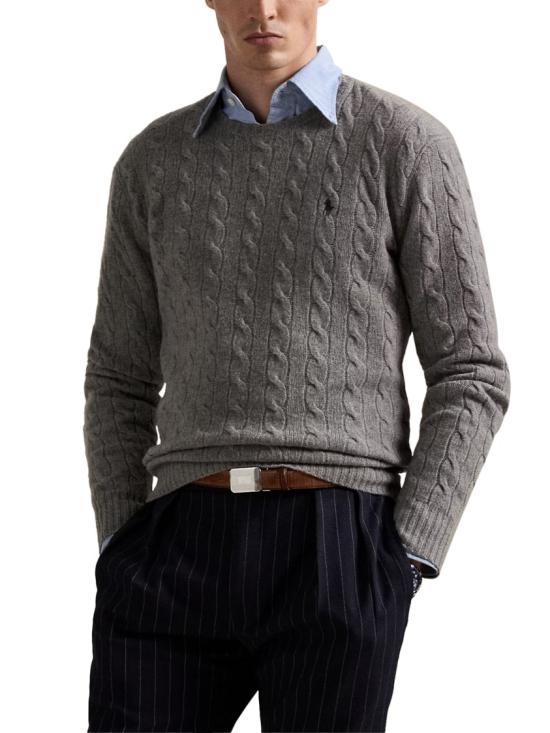 26FW 폴로 랄프로렌 케이블 니트 스웨터 710876762012 Grey - POLO RALPH LAUREN