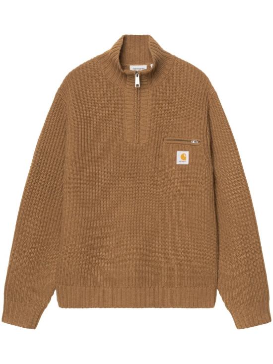 26FW 칼하트 WIP 디트로이트 하프 집 스웨터 I0353983TGXX Brown