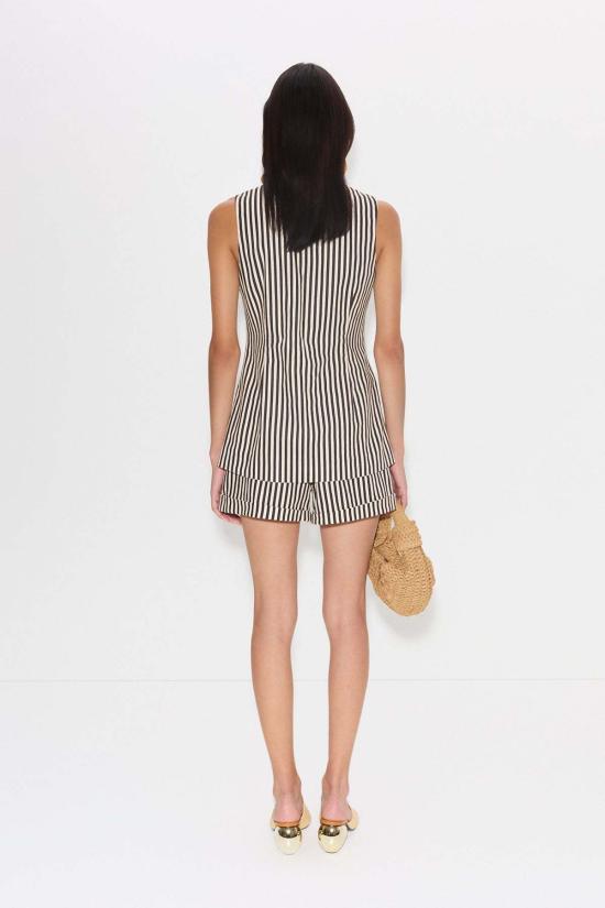  linen 베스트 사이먼 밀러 델 마 리넨  블랙/마카다미아 마이크로 스트라이프 - OTHER BRANDS