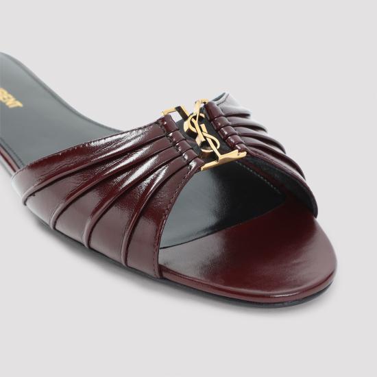 26FW 생로랑 바빌론 슬립온 슬라이드 869658AAEHF6629 DARK RED - SAINT LAURENT