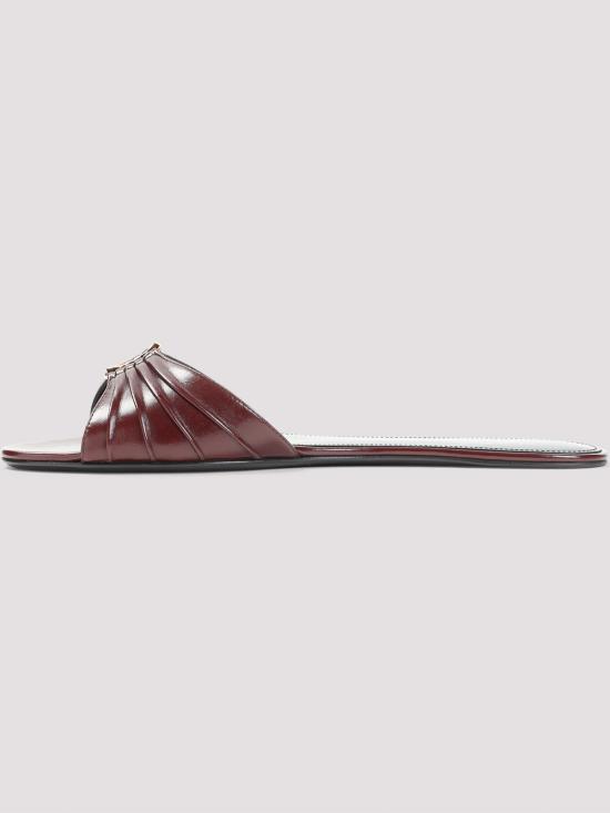 26FW 생로랑 바빌론 슬립온 슬라이드 869658AAEHF6629 DARK RED - SAINT LAURENT