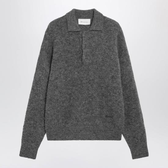 26FW 아미 알파카 아미 롱 슬리브 폴로 스웨터 HPL405KN0021 A189 GREY