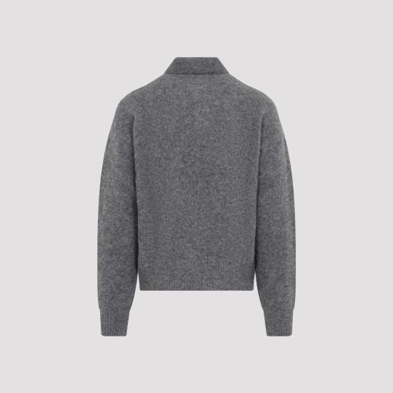 26FW 아미 알파카 아미 롱 슬리브 폴로 스웨터 HPL405KN0021 A189 GREY - AMI
