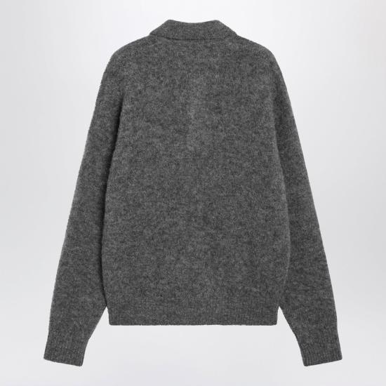 26FW 아미 알파카 아미 롱 슬리브 폴로 스웨터 HPL405KN0021 A189 GREY - AMI