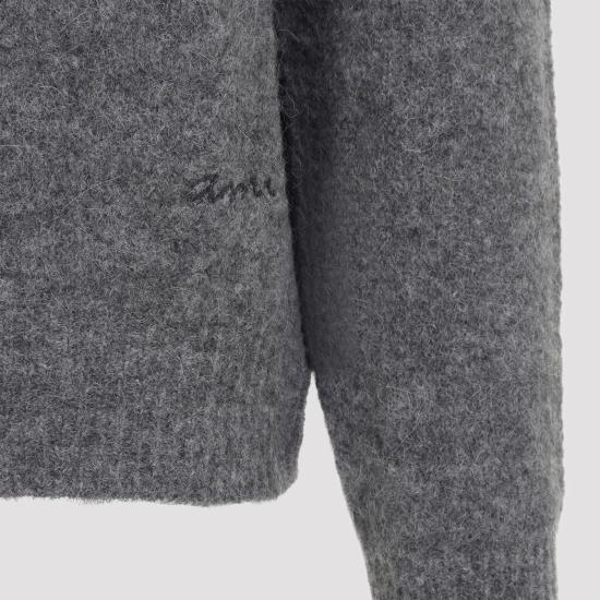 26FW 아미 알파카 아미 롱 슬리브 폴로 스웨터 HPL405KN0021 A189 GREY - AMI