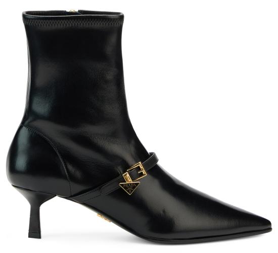 26FW 프라다 나파 레더 미드힐 부츠 1U648OF055L68F0002 black - PRADA