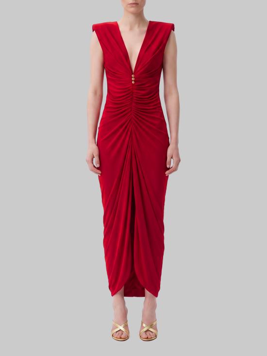 26FW 베르사체 미디 원피스 10267051A12497 1RB30 RED