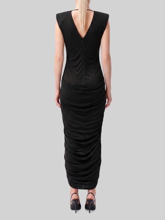 26FW 베르사체 미디 원피스 10267051A12497 1B000 BLACK - VERSACE