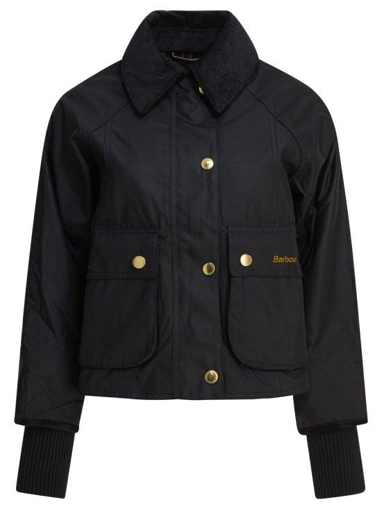 26FW 바버 크롭드 비드넬 왁스 재킷 LWX1403LWXBK71 BLACK