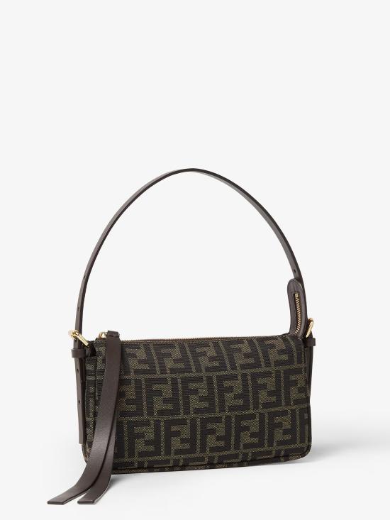 26FW 펜디 FF 자카드 지퍼 탑 스몰 숄더백 8BS123B17AF14YN brown - FENDI
