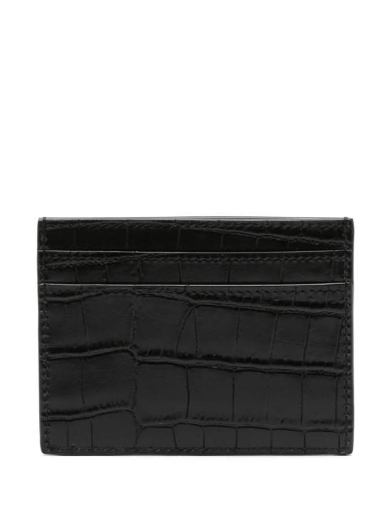 26FW 생로랑 크로커다일 엠보스드 레더 파리 카드 케이스 375946DZE0E 1000 NERO - SAINT LAURENT