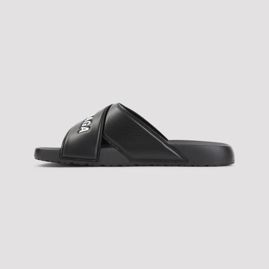 26SS 발렌시아가 스포티 풀 로고 슬라이드 866163W0FPD 1090 BLACKWHITE - BALENCIAGA