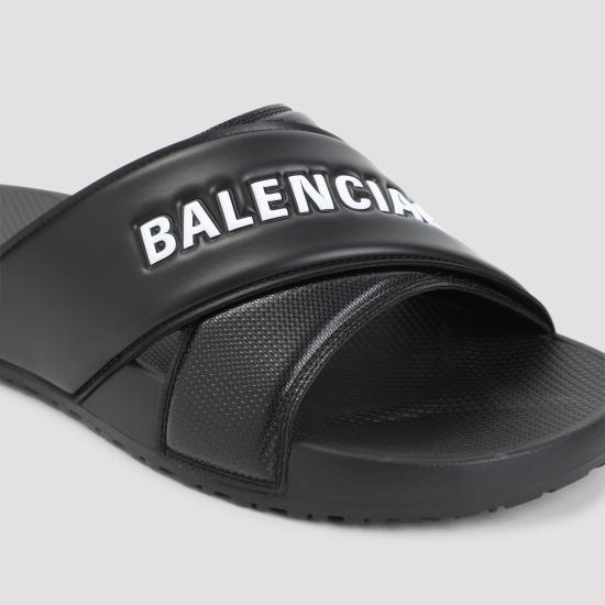 26SS 발렌시아가 스포티 풀 로고 슬라이드 866163W0FPD 1090 BLACKWHITE - BALENCIAGA
