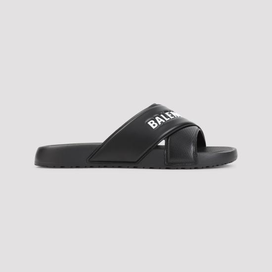 26SS 발렌시아가 스포티 풀 로고 슬라이드 866163W0FPD 1090 BLACKWHITE - BALENCIAGA