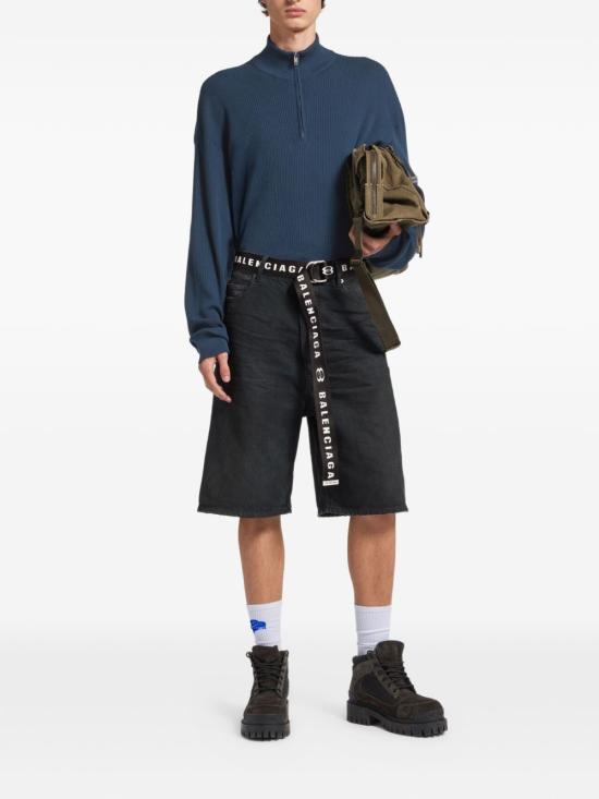 26SS 발렌시아가 벨트 코튼 쇼츠 871361TQW56 2279 DBROWNBLK - BALENCIAGA