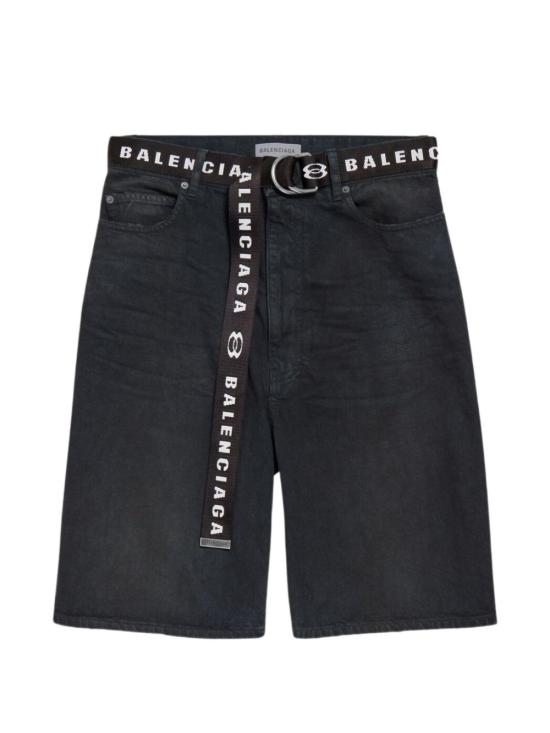 26SS 발렌시아가 벨트 코튼 쇼츠 871361TQW56 2279 DBROWNBLK