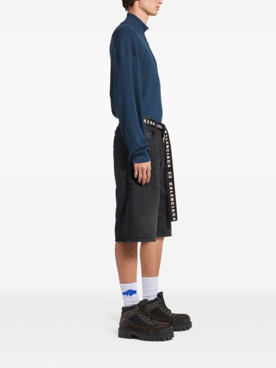 26SS 발렌시아가 벨트 코튼 쇼츠 871361TQW56 2279 DBROWNBLK - BALENCIAGA