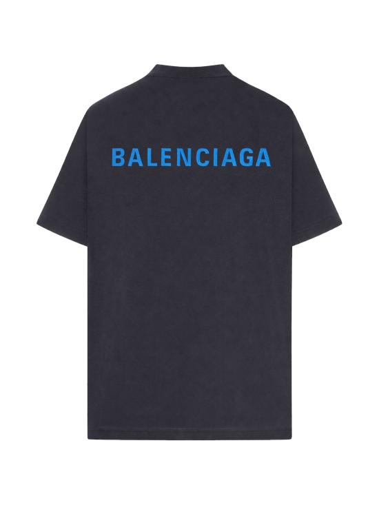 26FW 발렌시아가 백 티셔츠 미디움 핏 764235TTVJ1 8014 BLACKBLUE - BALENCIAGA