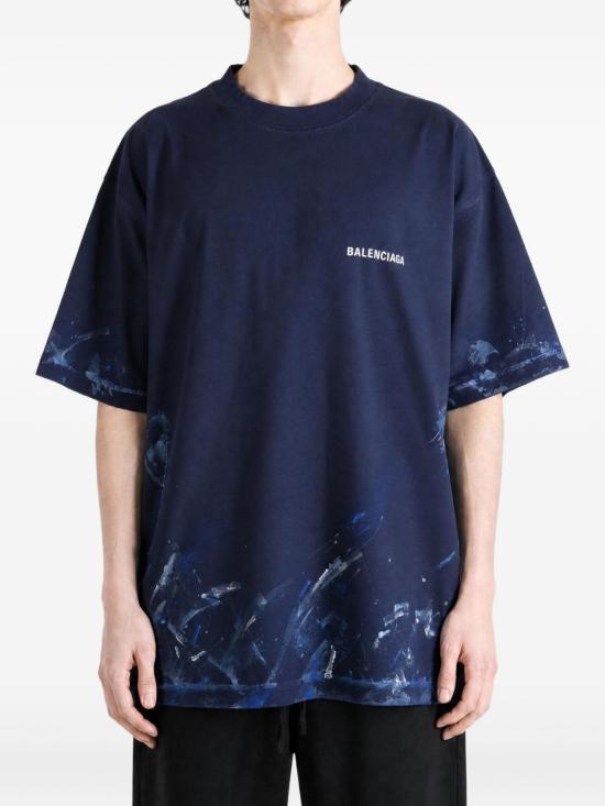26FW 발렌시아가 반팔 티셔츠 764235TUVJ7 8065 NAVY - BALENCIAGA