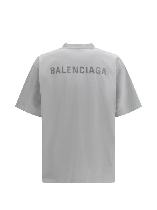 26SS 발렌시아가 백 미디엄 핏 티셔츠 764235TTVF9 9243 BLNCGGRY - BALENCIAGA