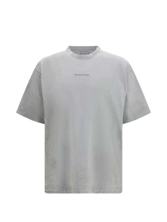 26SS 발렌시아가 백 미디엄 핏 티셔츠 764235TTVF9 9243 BLNCGGRY