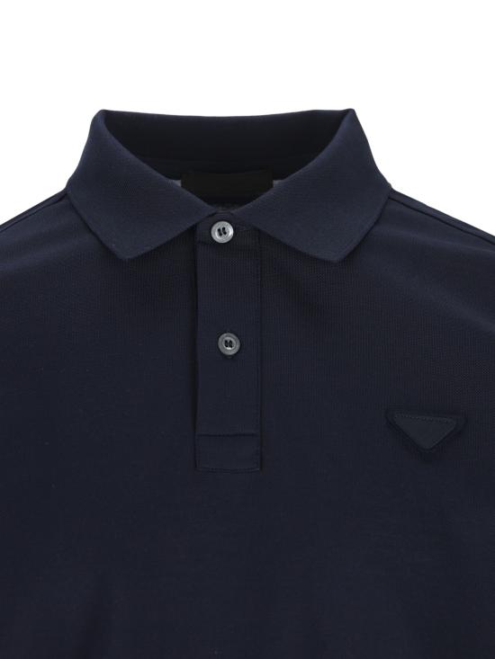 26FW 프라다 로고 모티프 폴로 셔츠 UJN4441867 F0124 NAVY - PRADA
