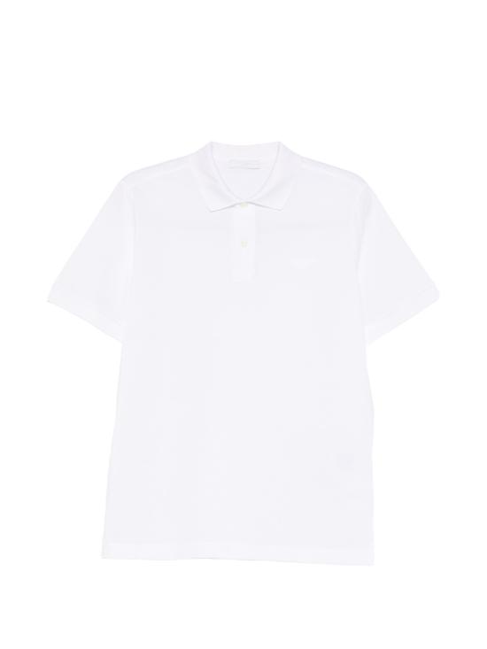 26FW 프라다 로고 모티프 폴로 셔츠 UJN4441867 F0009 BIANCO