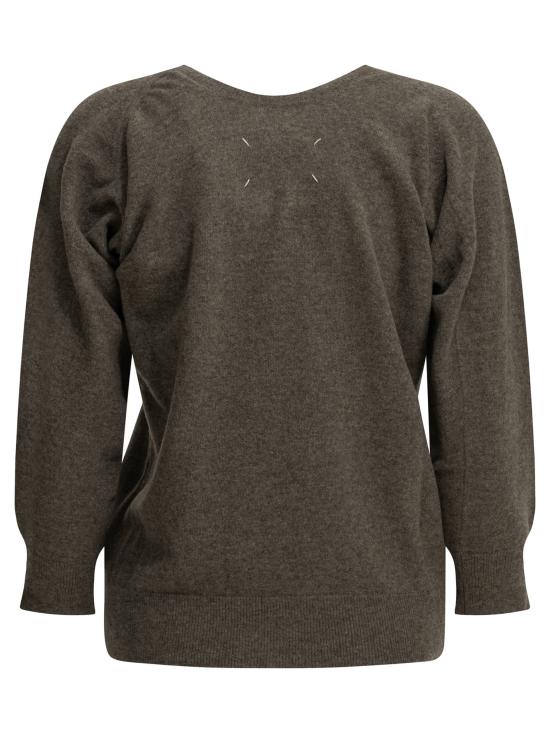 26FW 마르지엘라 드레이프 브이넥 스웨터 S29HN0019M13337812M BROWN - MAISON MARGIELA