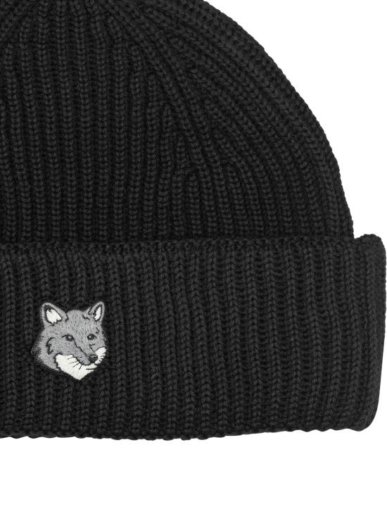 26FW 메종키츠네 폭스 헤드 라지 비니 PM06112KT1022P199 BLACK - MAISON KITSUNE