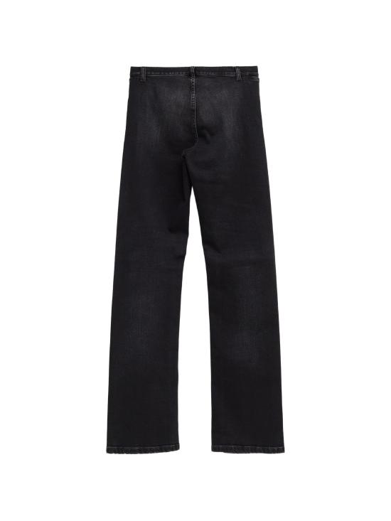 26FW 구찌 GG 가죽 라벨 워시드 코튼 데님 팬츠 872049XDDGJ 1000 BLACK - GUCCI