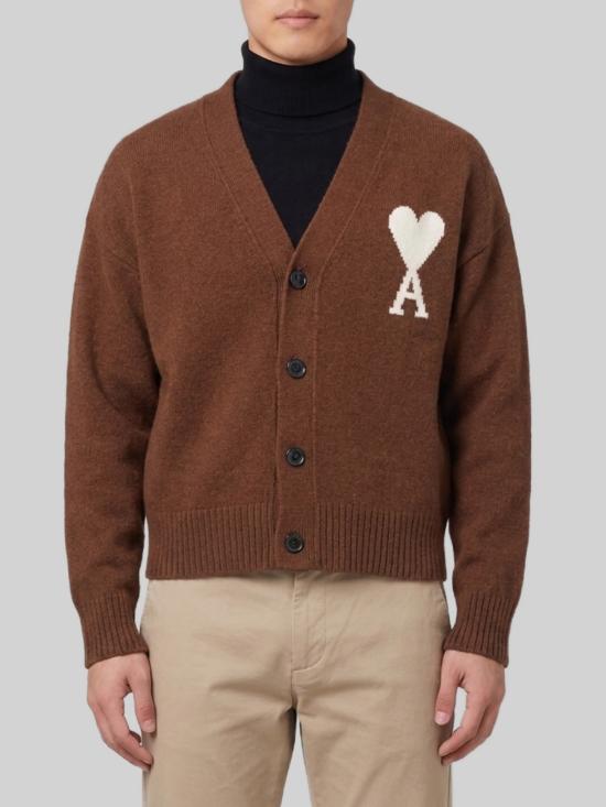 26FW 아미 빅 하트 로고 알파카 니트 가디건 UKC365KN0135 A362 BROWN