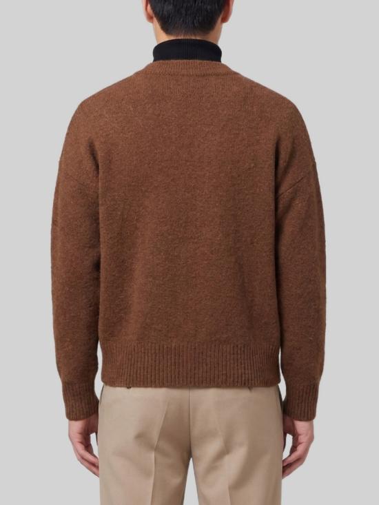 26FW 아미 빅 하트 로고 알파카 니트 가디건 UKC365KN0135 A362 BROWN - AMI