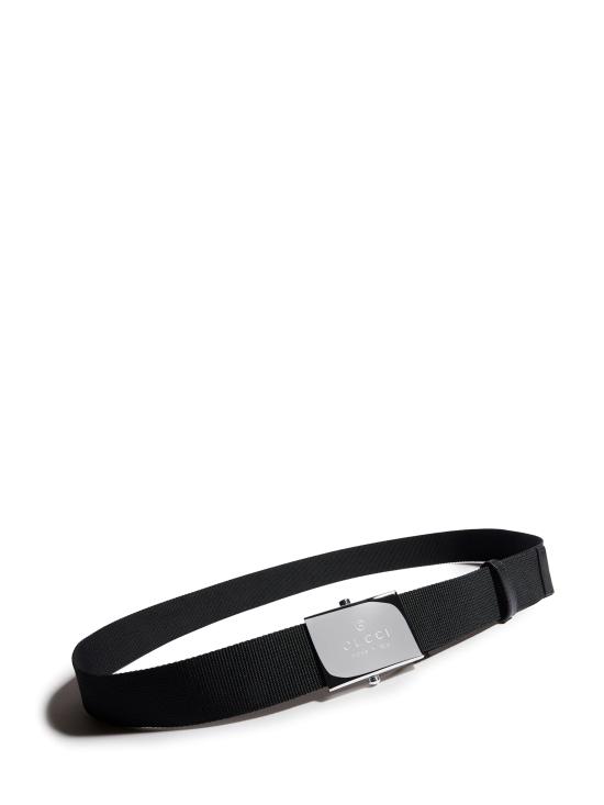 26FW 구찌 직사각형 버클 웹(Web) 벨트 874734HAAPT 1000 BLACK - GUCCI