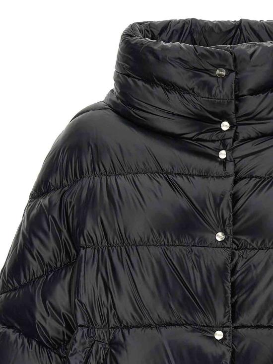 26FW 에르노 하이넥 퀼팅 케이프 다운 재킷 PI002256D12017Z9300 BLACK - HERNO