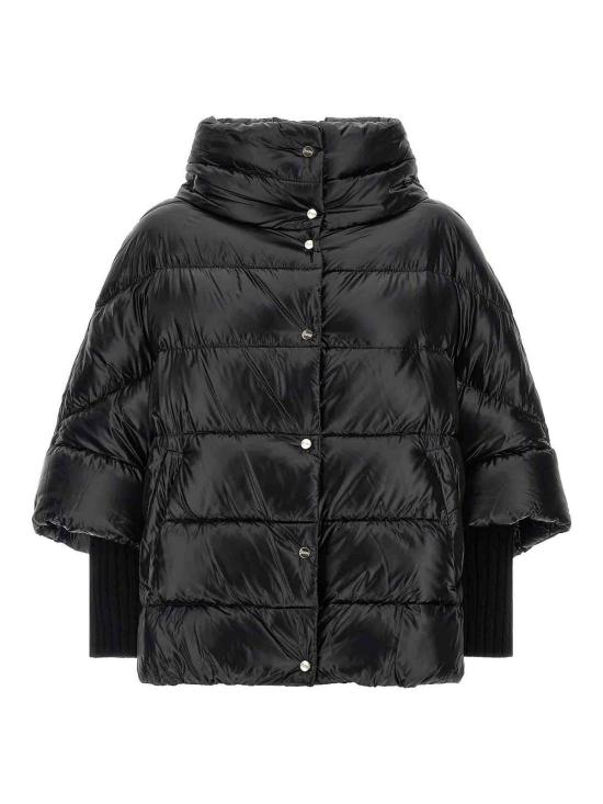 26FW 에르노 하이넥 퀼팅 케이프 다운 재킷 PI002256D12017Z9300 BLACK - HERNO