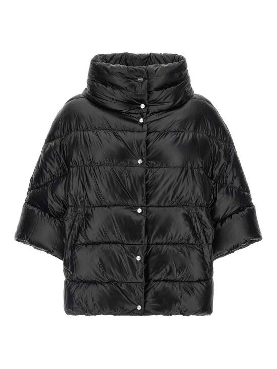 26FW 에르노 하이넥 퀼팅 케이프 다운 재킷 PI002256D12017Z9300 BLACK