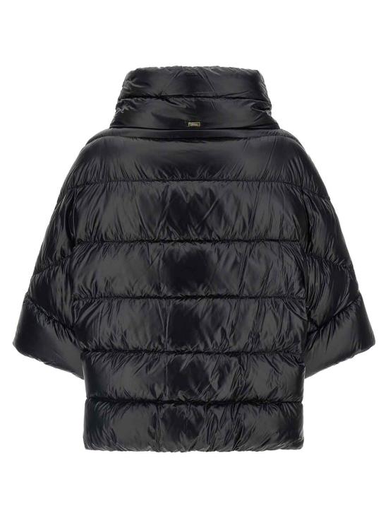26FW 에르노 하이넥 퀼팅 케이프 다운 재킷 PI002256D12017Z9300 BLACK - HERNO