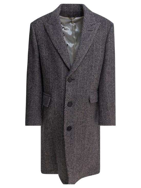 26FW 골든구스 헤링본 위브 울 싱글 브레스트 코트 GMP00986P00061681173 GREY