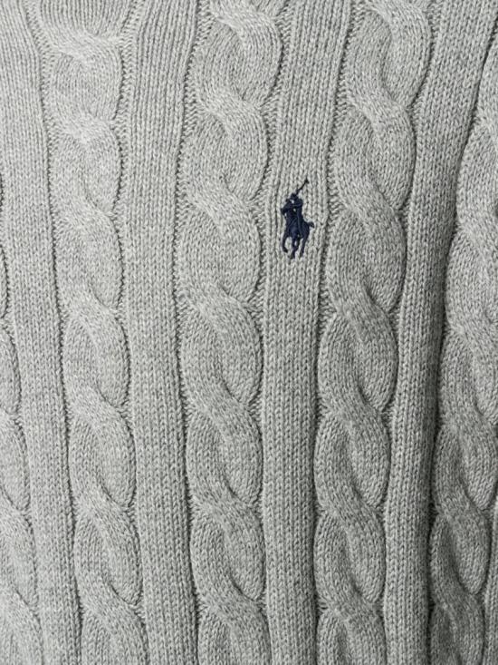 26FW 폴로 랄프로렌 로고 자수 케이블 니트 스웨터 710775885013 White - POLO RALPH LAUREN