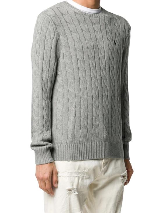 26FW 폴로 랄프로렌 로고 자수 케이블 니트 스웨터 710775885013 White - POLO RALPH LAUREN