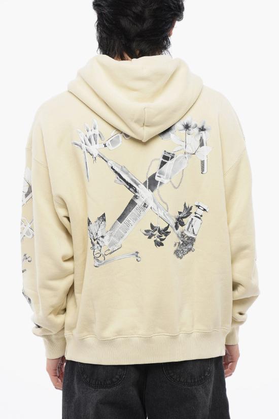  오프화이트 후드 티셔츠 OMBB085S24FLE0210309 Beige - OFF WHITE