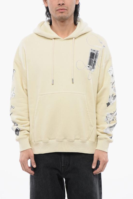  오프화이트 후드 티셔츠 OMBB085S24FLE0210309 Beige