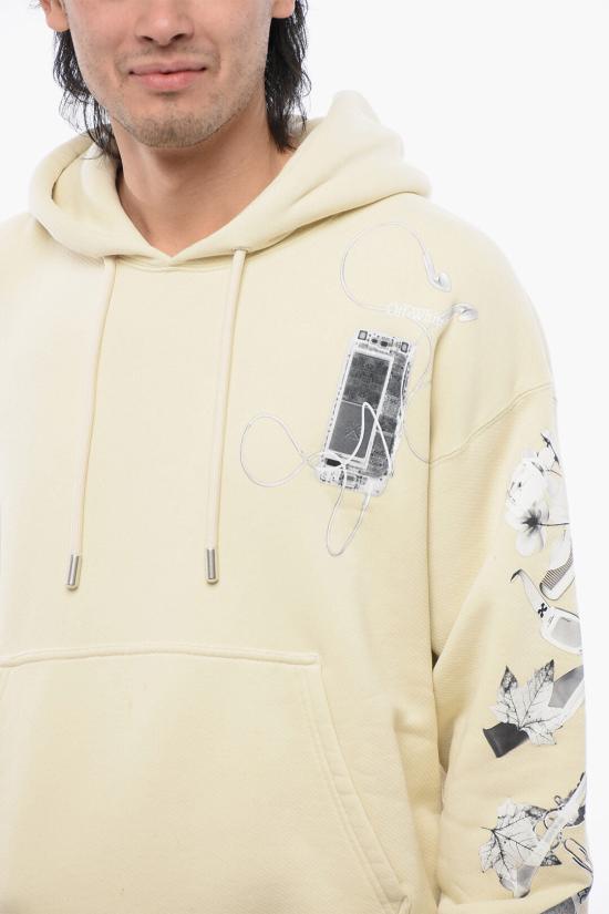  오프화이트 후드 티셔츠 OMBB085S24FLE0210309 Beige - OFF WHITE