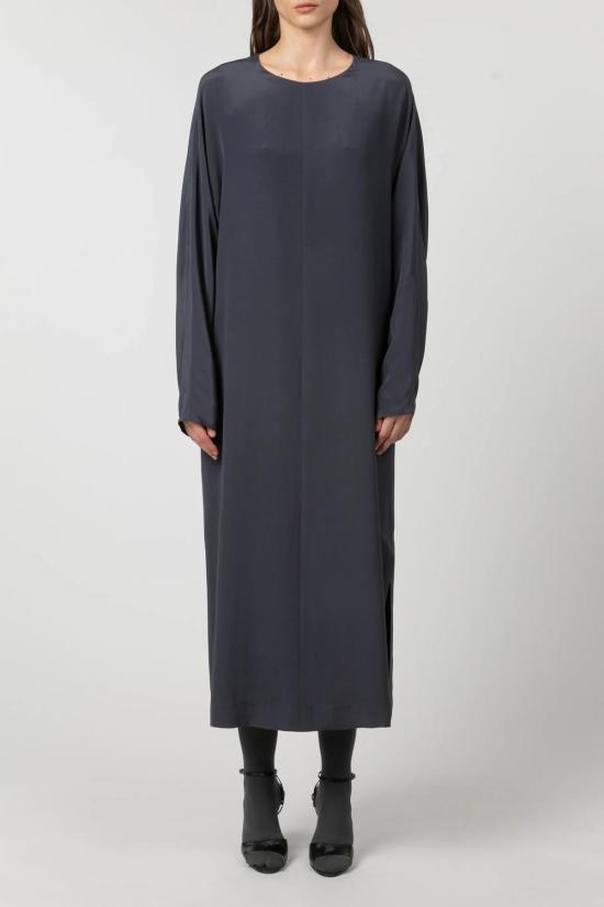  INDRESS 원피스 인드레스 아서 오가닉 실크 긴팔 드레스 슬레이트 - OTHER BRANDS