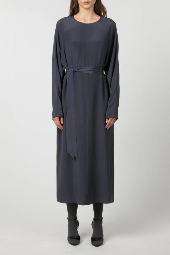  INDRESS 원피스 인드레스 아서 오가닉 실크 긴팔 드레스 슬레이트 - OTHER BRANDS