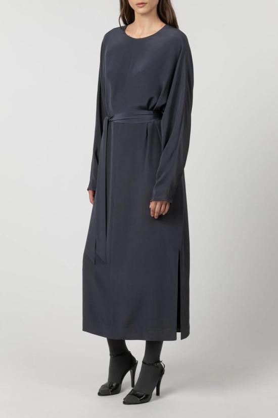  INDRESS 원피스 인드레스 아서 오가닉 실크 긴팔 드레스 슬레이트 - OTHER BRANDS