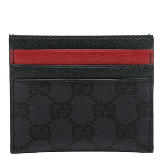 26FW 구찌 GG 캔버스 웹 카드 슬롯 카드 케이스 A0071B FAGI81081 BLACK