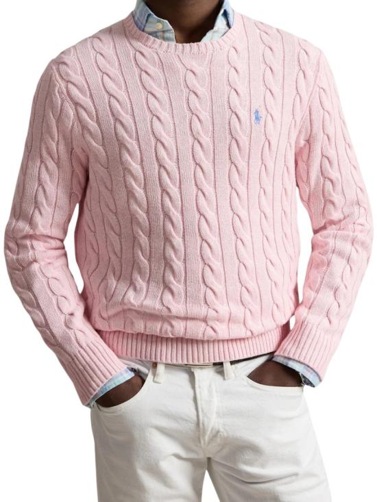 26FW 폴로 랄프로렌 로고 자수 케이블 니트 스웨터 710775885543 Neutrals - POLO RALPH LAUREN